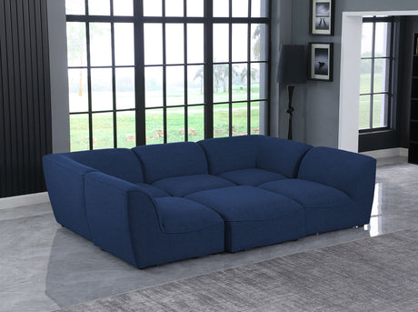 Miramar - Modular Sectional 6 Piece - Navy - Modern & Contemporary - Home Elegance USA