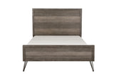 Unique Design 3-Tone Gray Finish 1pc Eastern King Bed Metal Legs Horizontal Slat Design Headboard Footboard Bedroom Furniture - Home Elegance USA