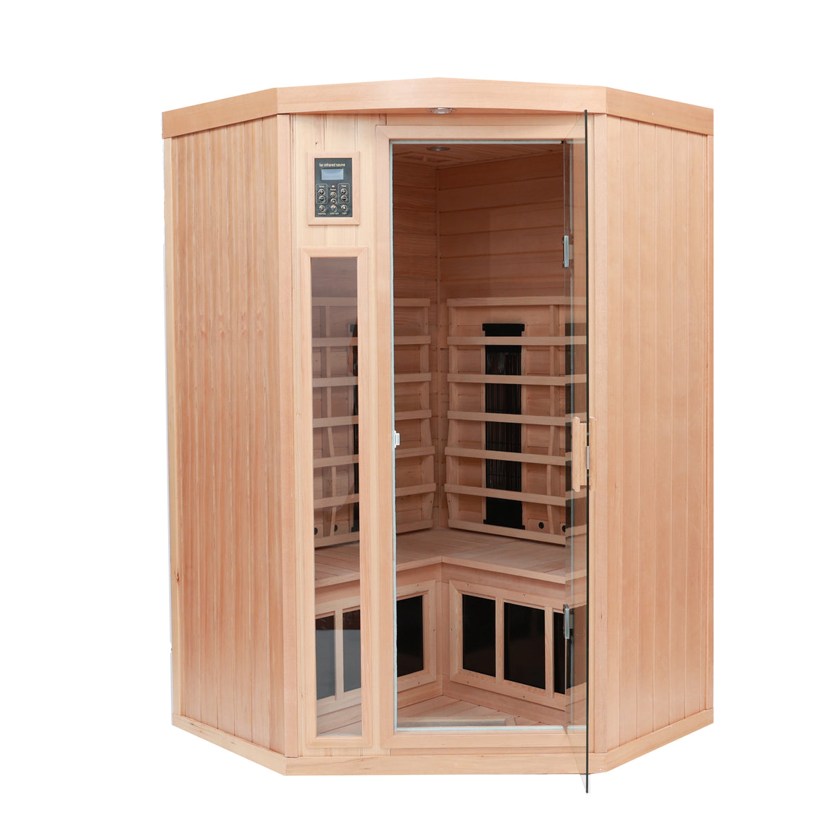 Pentagonal hemlock far-infrared heating sauna room