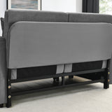 MH 54" Modern Convertible Sofa Bed with 2 Detachable Arm Pockets, Velvet Loveseat Multi-position adjustable Sofa with Pull Out Bed with Bedhead, 2 Pillows and Living Room, Grey Home Elegance USA