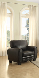 Modern Living Room Furniture 1pc Chair Black Faux Leather Covering Retro Styling Furniture