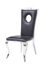 ACME Cyrene Side Chair (Set-2) in PU & Stainless Steel 62078 - Home Elegance USA