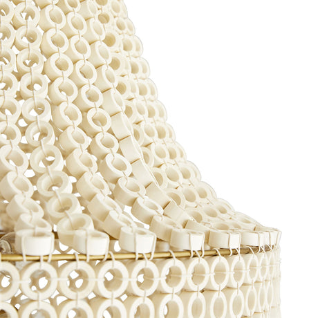 Arteriors Hannie Chandelier in Beaded White Wood & Antique Brass