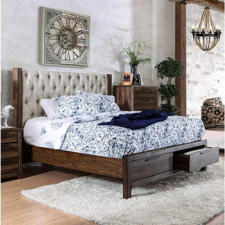 Furniture of America Hutchinson King Bed with Storage CM7577DR-EK-BED - Home Elegance USA