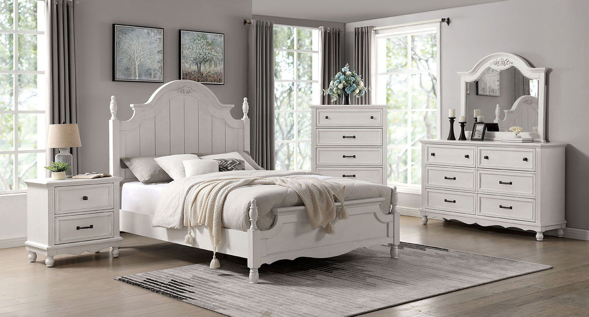 Georgette - Queen Bed & 1 Nightstand & Dresser & Mirror & Chest - Home Elegance USA