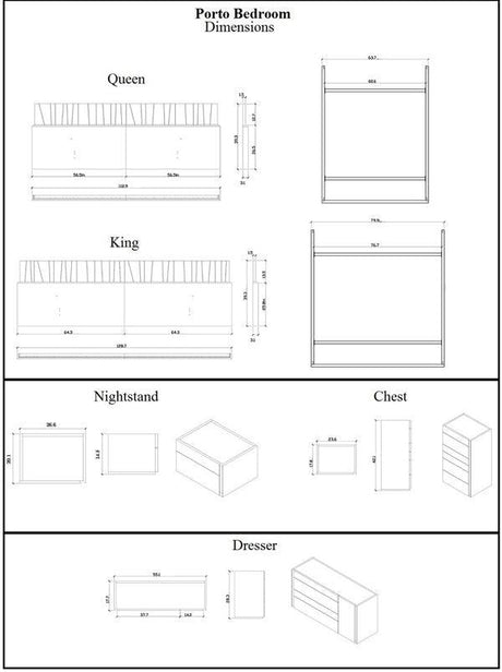 J&M Furniture - Lagos Natural Light Grey Lacquer Queen 6 Piece Platform Bedroom Set - 17867250-Q-6Set