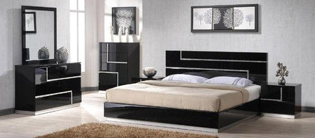 Lucca Black Lacquer Eastern King Platform Bed - 17685-K | J&M