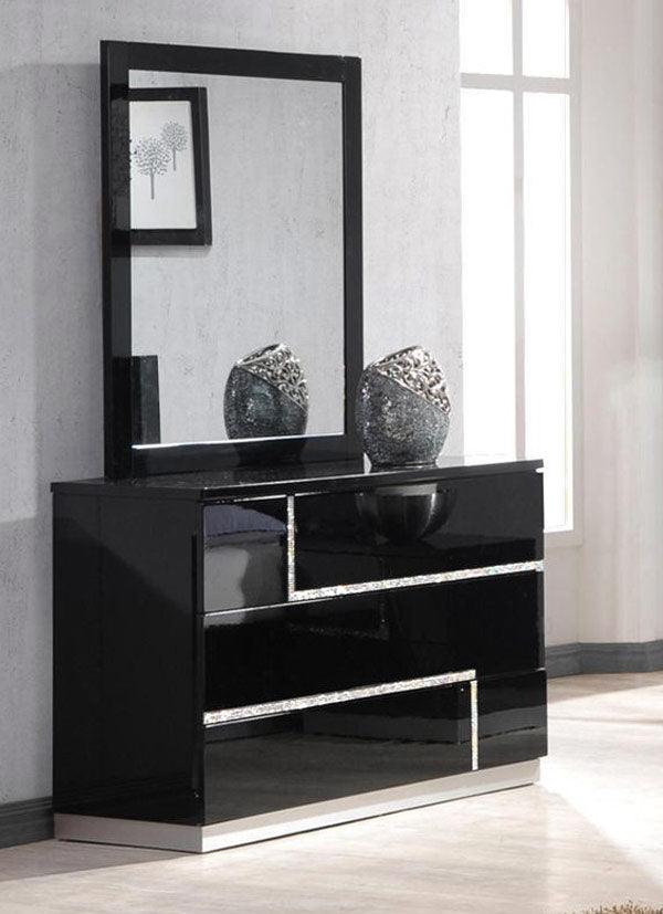 J&M Furniture - Lucca Black Lacquer Dresser & Mirror - 17685-Dm