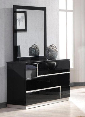Lucca Black Lacquer Dresser & Mirror - 17685-Dm | J&M