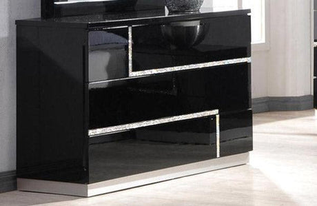 Lucca Black Lacquer 6 Piece Eastern King Platform Bedroom Set - 17685-K-6Set | J&M