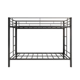 Metal Bunk Bed Twin-Over-Twin No Box Spring Needed Black - Home Elegance USA