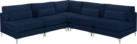 Julia - Modular Sectional 5 Piece - Navy - Fabric - Home Elegance USA