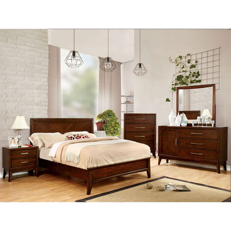 Snyder - 5 Piece Queen Bedroom Set With 2Ns - Brown Cherry - Home Elegance USA