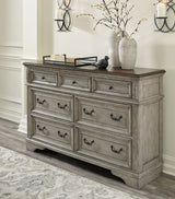 Lodenbay - Antique Gray - 8 Pc. - Dresser, Mirror, Chest, King Panel Bed, 2 Nightstands - Home Elegance USA