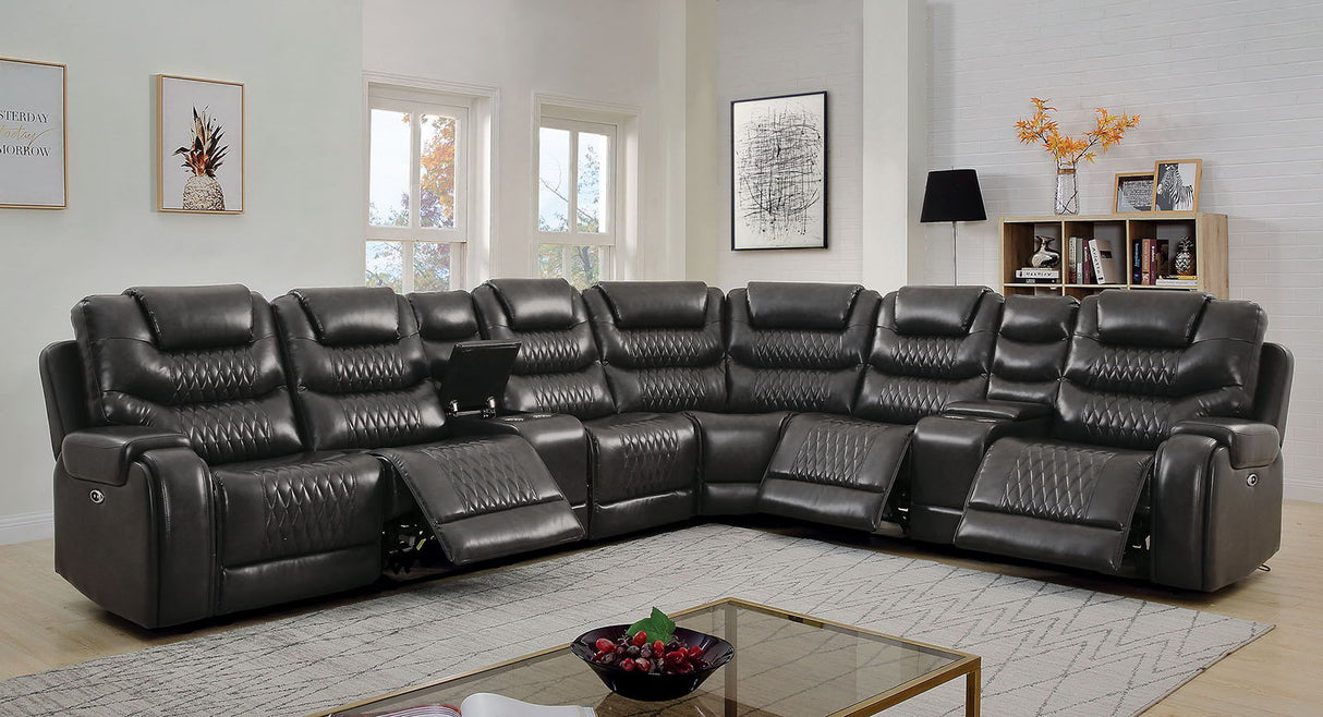 Mariah - Power Sectional + Power Recliner - Home Elegance USA