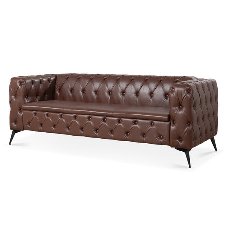 84.06Inch Width Traditional Square Arm removable cushion 3 seater Sofa - W68041370 - image - 10