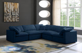 Plush - Cloud 5 Piece Modular Sectional - Navy - Home Elegance USA