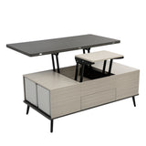 5 Pieces Lift Top Coffee Table Set with Storage Convertible Dining Table with Ottomans - CH307469AAG - image - 19