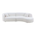 Luxury Modern Style Living Room Upholstery Curved Sofa with Chaise 2-Piece Set, Right Hand Facing Sectional,  Boucle Couch, White