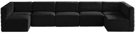 Quincy - Modular Sectional 7 Piece - Black - Fabric - Home Elegance USA