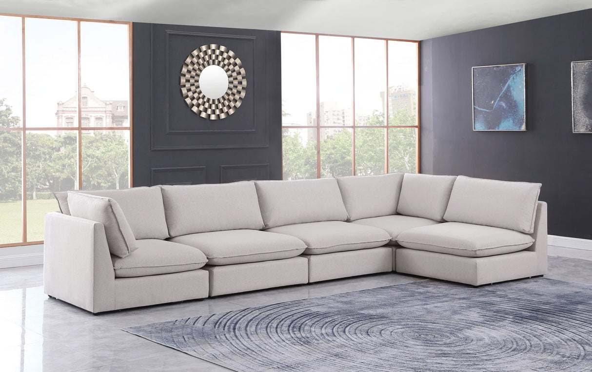 Mackenzie - Modular Sectional 5 Piece - Beige - Fabric - Home Elegance USA