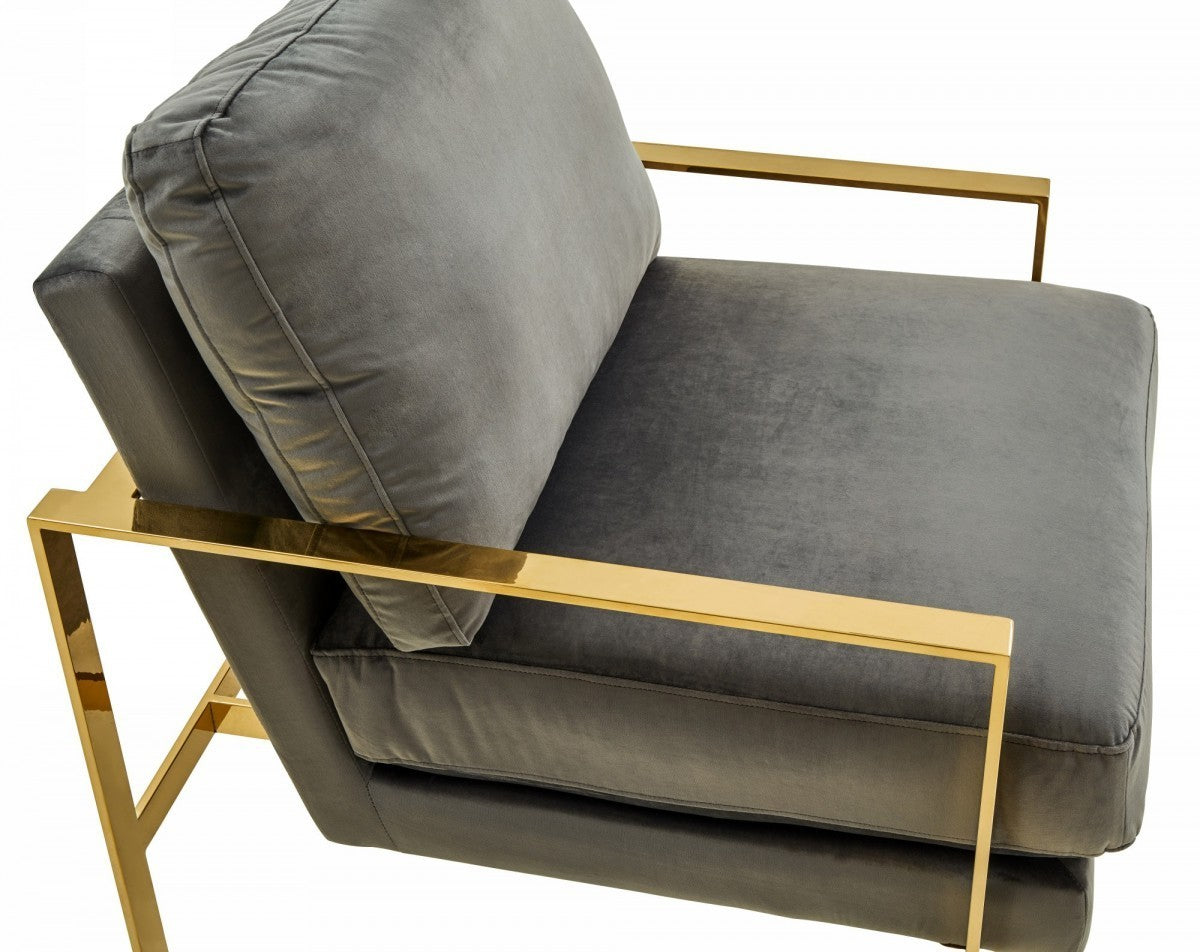 Divani Casa Bayside Modern Grey Fabric Accent Chair - Home Elegance USA