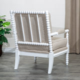 Spindle Chair, White, Beige - Home Elegance USA