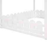 （Slats are not included) Full Size Wood Bed House Bed Frame with Fence, for Kids, Teens, Girls, Boys (White )(OLD SKU:WF281294AAK)