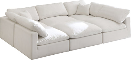 Plush - Cloud Modular Sectional 6 Piece - Cream - Modern & Contemporary - Home Elegance USA