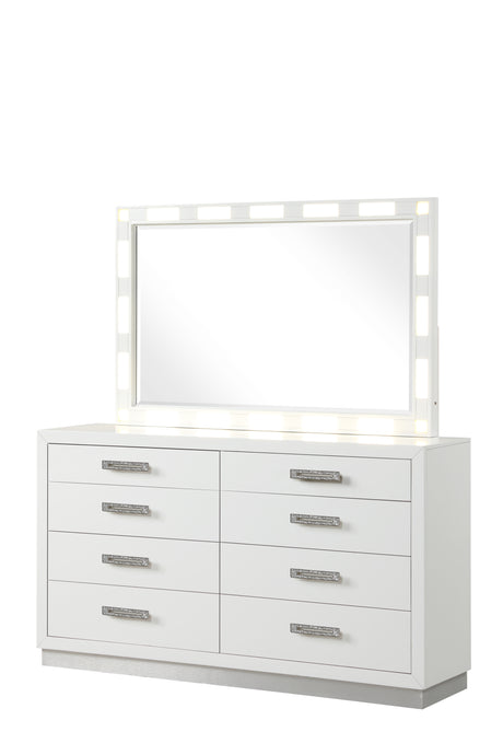 Coco 8 Drawer Dresser Made with Wood in Milky White - Home Elegance USA