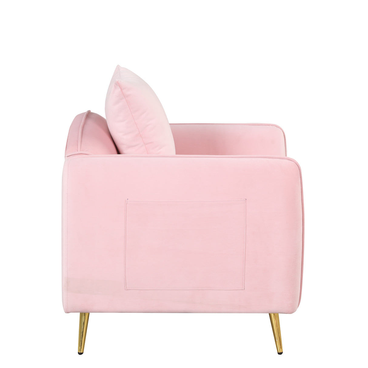 35.2" Modern Accent Chair,Single Sofa Chair with Ottoman Foot Rest and Pillow for Living Room Bedroom Small Spaces Apartment Office,Pink - Home Elegance USA