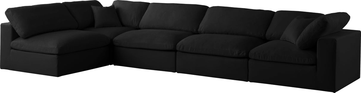 Plush - Cloud Modular Sectional 5 Piece - Black - Home Elegance USA