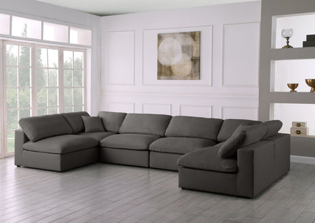 Plush - Cloud Modular Sectional 6 Piece - Grey - Home Elegance USA