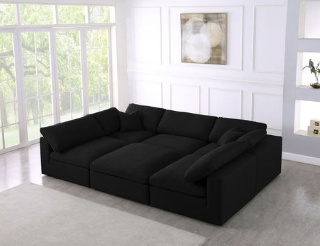 Serene - Cloud Modular Sectional 6 Piece - Black - Home Elegance USA