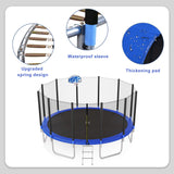 16FT Trampoline for Kids with Safety Enclosure Net, Basketball Hoop and Ladder, Easy Assembly Round Outdoor Recreational Trampoline - SC000005AAC - image - 3