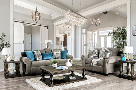 Mott - Sofa & Loveseat - Gray - Home Elegance USA