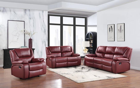 Camila - 3 Piece Reclining Living Room Set - Red