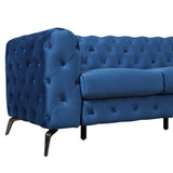 85.5" Velvet Upholstered Sofa with Sturdy Metal Legs,Modern Sofa Couch with Button Tufted Back, 3 Seater Sofa Couch for Living Room,Apartment,Home Office,Blue - SG000603AAC - image - 17