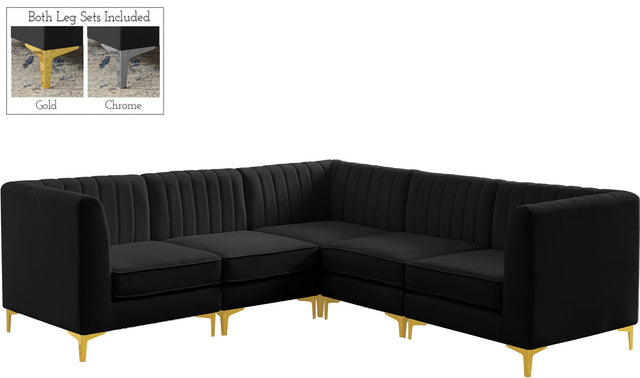 Alina - Modular Sectional - Black - 604Black - Sec5C - Home Elegance USA - 1