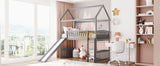 Twin Loft Bed with Slide, House Bed with Slide,White(OLD SKU :LT000212AAE) - Home Elegance USA