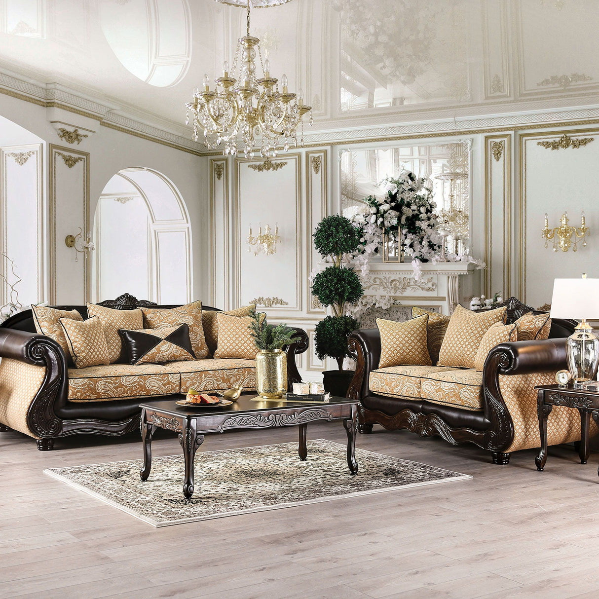 Aislynn - Sofa - Gold - Home Elegance USA