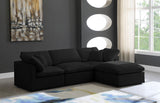 Plush - Cloud Modular Sectional - Black - Fabric - Modern & Contemporary - Home Elegance USA