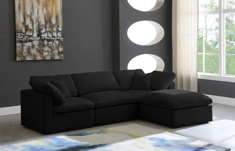 Plush - Cloud Modular Sectional - Black - Fabric - Modern & Contemporary - Home Elegance USA