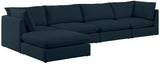 Mackenzie - Modular Sectional 5 Piece - Navy - Fabric - Modern & Contemporary - Home Elegance USA