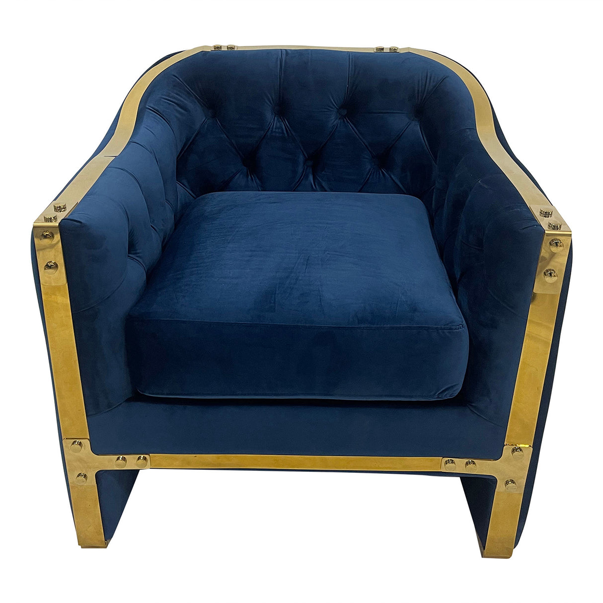 Navy and Gold Sofa Chair - Home Elegance USA