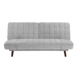 Elegant Three-in-One Lounger Sofa Sleeper Silver-Gray Chenille Fabric Upholstered Attached Cushions Adjustable Arms Casual Living Room Furniture - Home Elegance USA