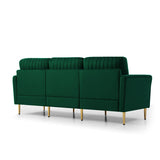 Sofa Sets for Living Room 3 Piece Mid Century Modern Sectional Couch Set, 2 Upholstered Loveseat Sofas and one 3-Seat Sofa (3, Green Velvet) Home Elegance USA