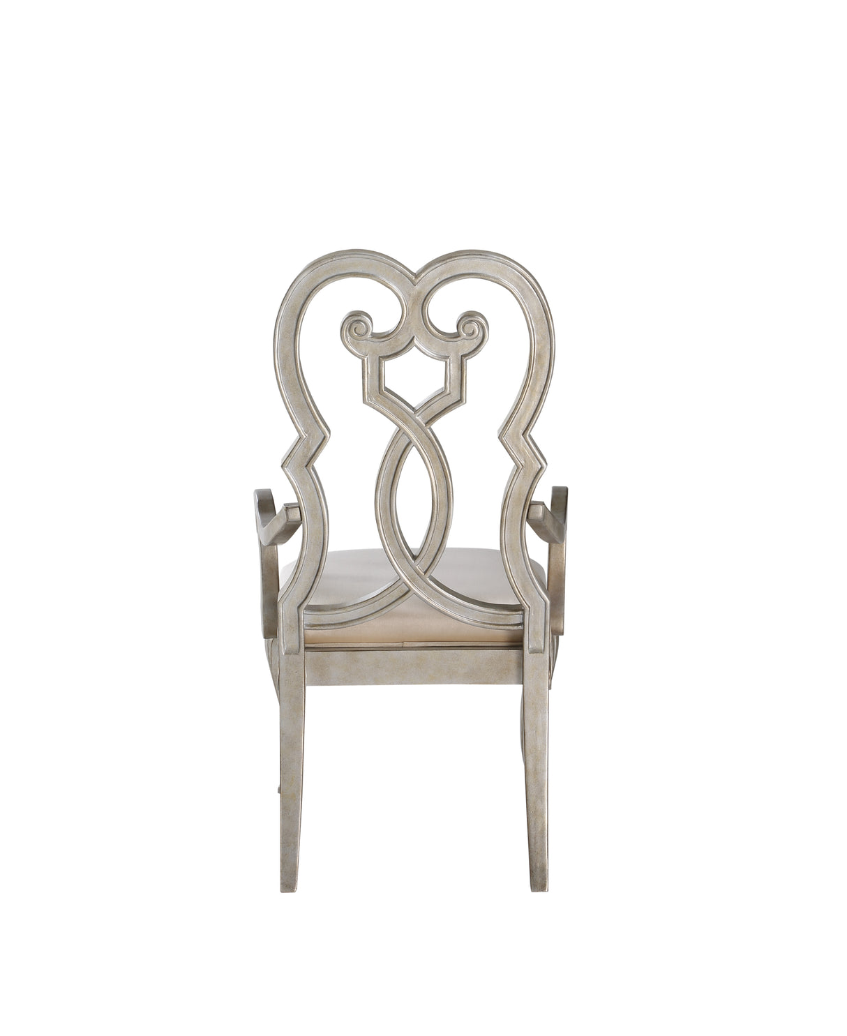 ACME Esteban Arm Chair (Set-2) in Ivory Velvet & Antique Champagne Finish 62203 - Home Elegance USA