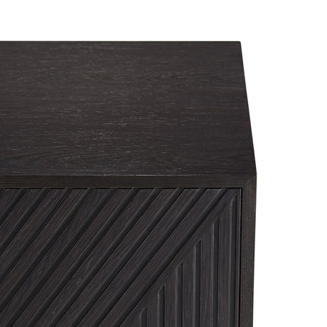 Arteriors Hendrix Cabinet in Ebony Oak & Antique Brass with Geometric Motif