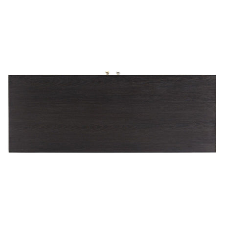 Arteriors Hendrix Cabinet in Ebony Oak & Antique Brass with Geometric Motif
